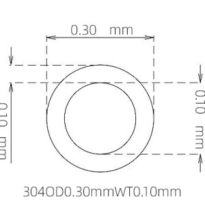 外径 0.30 mm / 内径 0.10 mm · 304 不锈钢毛细管
