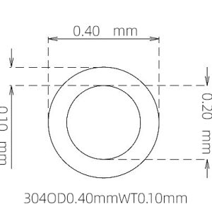 外径 0.40 mm / 内径 0.20 mm · 304 不锈钢毛细管