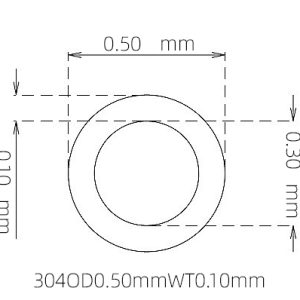 外径 0.50 mm / 内径 0.30 mm · 304 不锈钢毛细管
