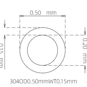 外径 0.50 mm / 内径 0.20 mm · 304 不锈钢毛细管