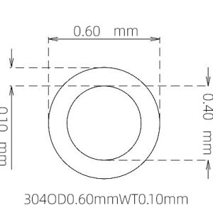 外径 0.60 mm / 内径 0.40 mm · 304 不锈钢毛细管