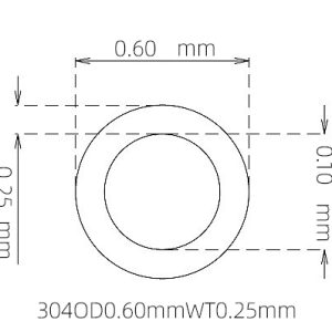 外径 0.60 mm / 内径 0.10 mm · 304 不锈钢毛细管