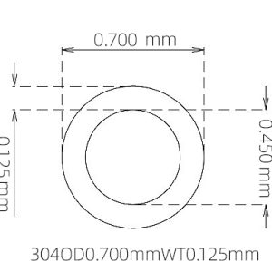 外径 0.700 mm / 内径 0.450 mm · 304 不锈钢毛细管