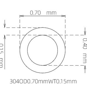 外径 0.70 mm / 内径 0.40 mm · 304 不锈钢毛细管