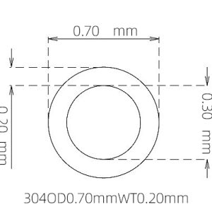 外径 0.70 mm / 内径 0.30 mm · 304 不锈钢毛细管