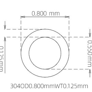 外径 0.800 mm / 内径 0.550 mm · 304 不锈钢毛细管