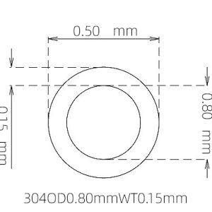外径 0.80 mm / 内径 0.50 mm · 304 不锈钢毛细管