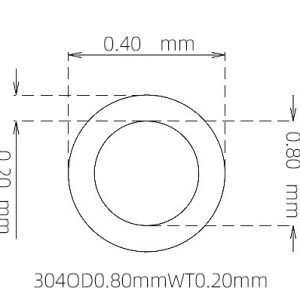 外径 0.80 mm / 内径 0.40 mm · 304 不锈钢毛细管