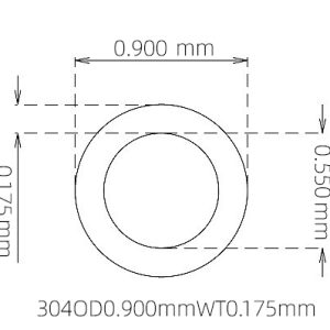 外径 0.900 mm / 内径 0.550 mm · 304 不锈钢毛细管