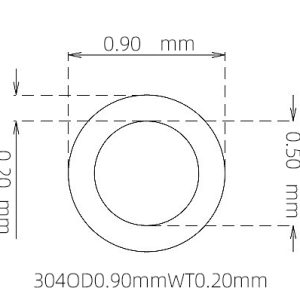 外径 0.90 mm / 内径 0.50 mm · 304 不锈钢毛细管