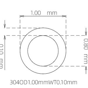 外径 1.00 mm / 内径 0.80 mm · 304 不锈钢毛细管