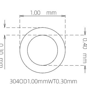外径 1.00 mm / 内径 0.40 mm · 304 不锈钢毛细管