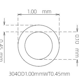 外径 1.00 mm / 内径 0.10 mm · 304 不锈钢毛细管