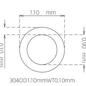 外径 1.10 mm / 内径 0.90 mm · 304 不锈钢毛细管