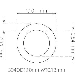 外径 1.10 mm / 内径 0.84 mm · 304 不锈钢毛细管