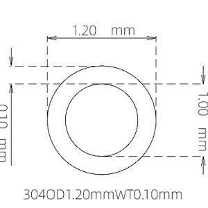 外径 1.20 mm / 内径 1.00 mm · 304 不锈钢毛细管