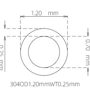 外径 1.20 mm / 内径 0.70 mm · 304 不锈钢毛细管