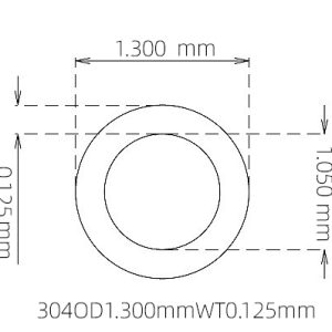 外径 1.300 mm / 内径 1.050 mm · 304 不锈钢毛细管