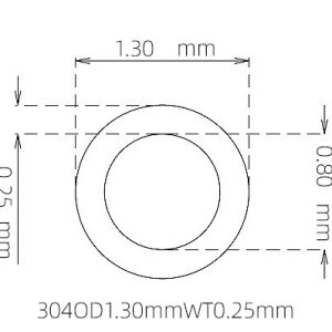 外径 1.30 mm / 内径 0.80 mm · 304 不锈钢毛细管