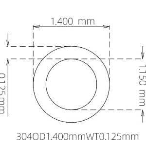 外径 1.400 mm / 内径 1.150 mm · 304 不锈钢毛细管