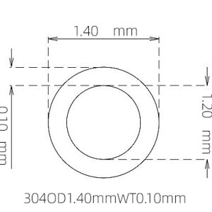 外径 1.40 mm / 内径 1.20 mm · 304 不锈钢毛细管