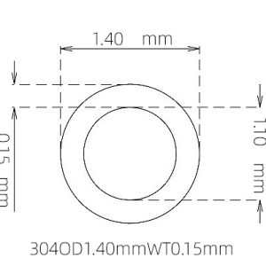 外径 1.40 mm / 内径 1.10 mm · 304 不锈钢毛细管