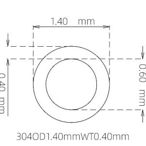 外径 1.40 mm / 内径 0.60 mm · 304 不锈钢毛细管
