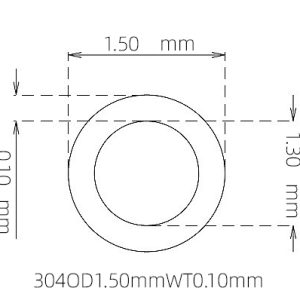 外径 1.50 mm / 内径 1.30 mm · 304 不锈钢毛细管