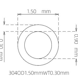 外径 1.50 mm / 内径 0.90 mm · 304 不锈钢毛细管