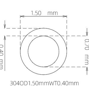 外径 1.50 mm / 内径 0.70 mm · 304 不锈钢毛细管