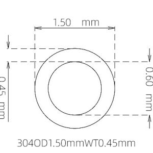 外径 1.50 mm / 内径 0.60 mm · 304 不锈钢毛细管