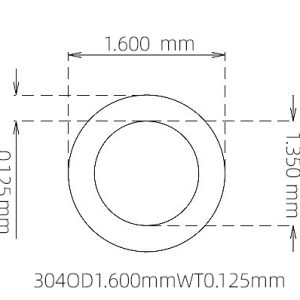外径 1.600 mm / 内径 1.350 mm · 304 不锈钢毛细管