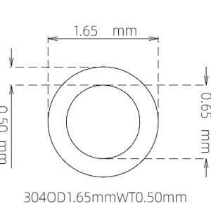 外径 1.65 mm / 内径 0.65 mm · 304 不锈钢毛细管