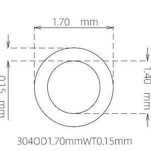 外径 1.70 mm / 内径 1.40 mm · 304 不锈钢毛细管