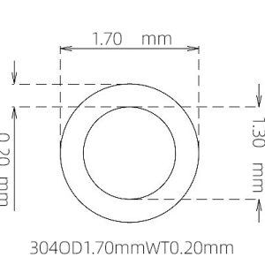 外径 1.70 mm / 内径 1.30 mm · 304 不锈钢毛细管