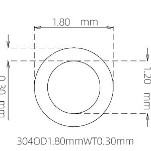 外径 1.80 mm / 内径 1.20 mm · 304 不锈钢毛细管