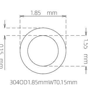 外径 1.85 mm / 内径 1.55 mm · 304 不锈钢毛细管