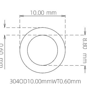 外径 10.00 mm / 内径 8.80 mm · 304 不锈钢毛细管
