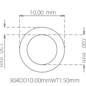 外径 10.00 mm / 内径 7.00 mm · 304 不锈钢毛细管