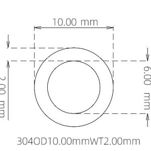 外径 10.00 mm / 内径 6.00 mm · 304 不锈钢毛细管