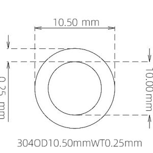 外径 10.50 mm / 内径 10.00 mm · 304 不锈钢毛细管