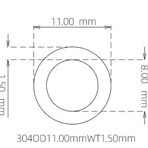 外径 11.00 mm / 内径 8.00 mm · 304 不锈钢毛细管