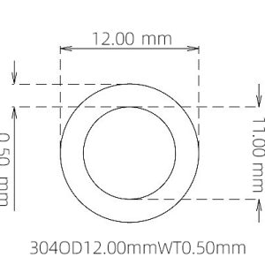 外径 12.00 mm / 内径 11.00 mm · 304 不锈钢毛细管