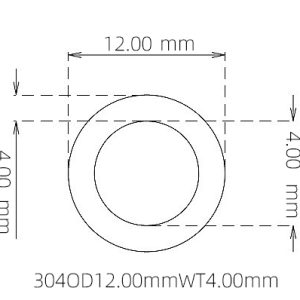 外径 12.00 mm / 内径 4.00 mm · 304 不锈钢毛细管