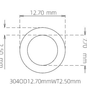 外径 12.70 mm / 内径 7.70 mm · 304 不锈钢毛细管