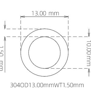 外径 13.00 mm / 内径 10.00 mm · 304 不锈钢毛细管