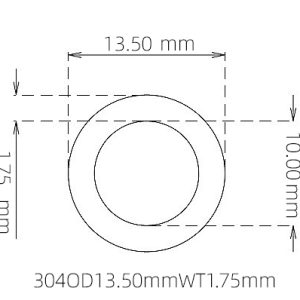 外径 13.50 mm / 内径 10.00 mm · 304 不锈钢毛细管