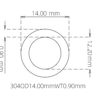 外径 14.00 mm / 内径 12.20 mm · 304 不锈钢毛细管
