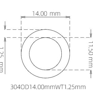 外径 14.00 mm / 内径 11.50 mm · 304 不锈钢毛细管