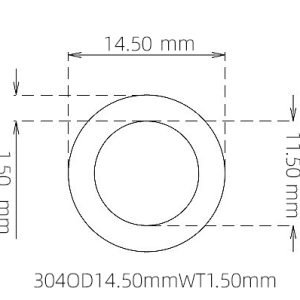 外径 14.50 mm / 内径 11.50 mm · 304 不锈钢毛细管